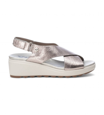 Xti för kvinnor. 14270003-PLATA Sandaler 142700 silver (38), 3 till 5 cm, Kardborreband, Casual