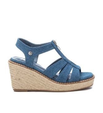 Xti para mujer. 14276401-NAVY Sandalias 142764 marino (39), Tela, 8 a 10cm, Cremallera, Casual