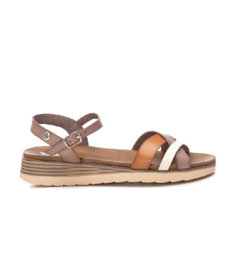 Para mujer. 14284801-BEIGE Sandalias 142848 (37), 3 a 5cm, Hebilla, Casual