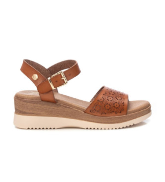 Xti för kvinnor. 14385001-CAMEL Sandaler 143850 brun (41), 3 till 5 cm, Spänne, Casual