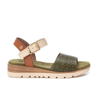 Xti för kvinnor. 14385603-KAKI Sandaler 143856 grön (41), 3 till 5 cm, Spänne, Casual