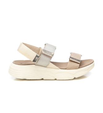 Xti för kvinnor. 14407301-BEIGE Sandaler 144073 beige (41), 3 till 5 cm, Kardborreband, Casual