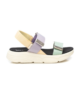 Xti para mujer. 14407302-AQUA Sandalias 144073 multicolor (38), 3 a 5cm, Velcro, Casual