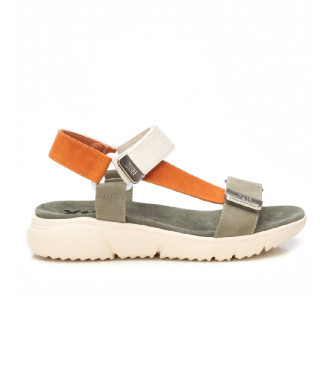 Xti för kvinnor. 14411206-KAKI Sandaler 144112 grön (41), 3 till 5 cm, Kardborreband, Casual