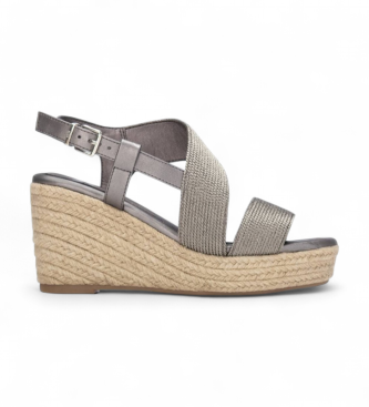Xti para mujer. 14533503-PLOMO Sandalias 145335 gris (38), Tela, 5 a 8cm, Hebilla, Casual