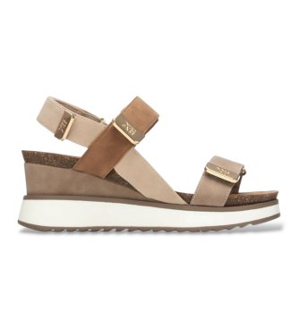 Xti para mujer. 14282208-BEIGE Sandalias 142822 marron (37), Marrón, 5 a 8cm, Velcro, Casual