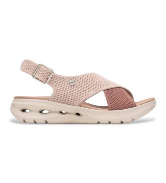 Xti para mujer. 14502201-NUDE Sandalias 145022 beige (38), Tela, 3 a 5cm, Hebilla, Casual, Deportivo