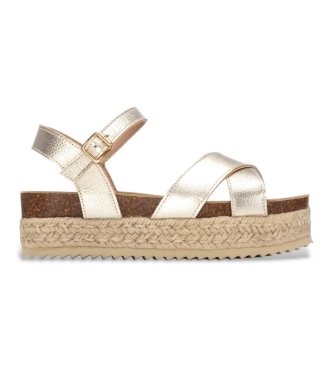 Xti para mujer. 14506902-ORO Sandalias 145069 dorado (39), Piel, 3 a 5cm, Hebilla, Casual, Deportivo
