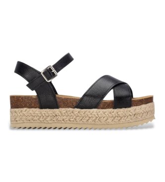 Xti för kvinnor. 14506901-NEGRO Sandaler 145069 svart (37), Hud, 3 till 5 cm, Spänne, Casual, Deportivo
