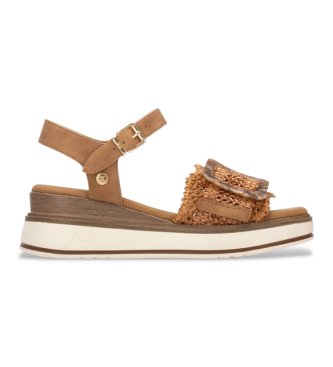 Xti para mujer. 14524001-CAMEL Sandalias 145240 marrón (37), 3 a 5cm, Hebilla, Casual, Deportivo
