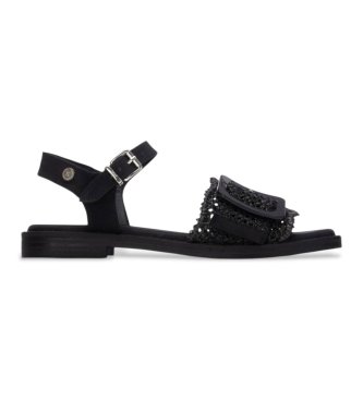 Xti para mujer. 14524303-NEGRO Sandalias 145243 negro (37), Tela, Plano, Hebilla, Casual, Deportivo
