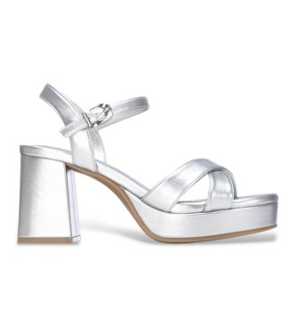 Xti para mujer. 14528807-PLATA Sandalias 145288 plateado (37), 5 a 8cm, Hebilla, Fiesta, Deportivo