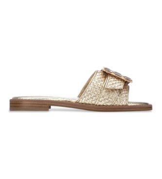 Para mujer. 14530801-ORO Sandalias 145308 (37), Tela, Plano, 1 a 3cm, Ninguno, Casual, Fiesta, Deportivo