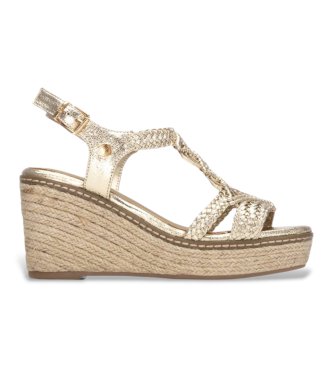 Xti para mujer. 14545601-ORO Sandalias 145456 dorado (41), Tela, 5 a 8cm, Hebilla, Casual, Deportivo