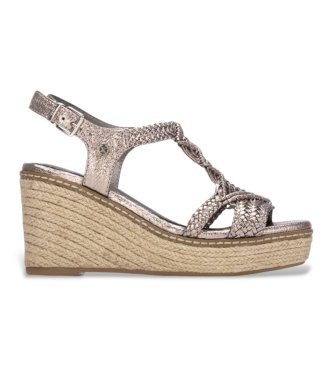 Para mujer. 14545602-PLOMO Sandalias 145456 (37), Tela, 5 a 8cm, Hebilla, Casual, Deportivo