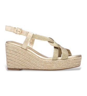 Xti para mujer. 14545801-ORO Sandalias 145458 dorado (39), Tela, 8 a 10cm, Hebilla, Casual, Deportivo