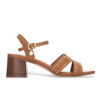 Xti para mujer. 14546402-CAMEL Sandalias 145464 marrón (36), 3 a 5cm, Hebilla, Casual