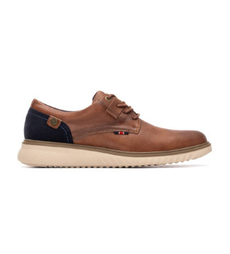 Xti para hombre. 14451003-CAMEL Zapatos 144510 marrón (42), Plano, Cordones, Casual