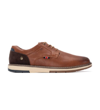 Xti para hombre. 14456103-CAMEL Zapatos 144561 marrón (41), Plano, Cordones, Casual