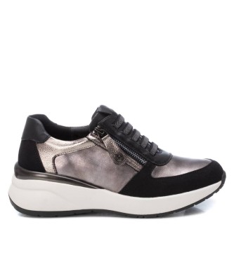 Xti para mujer. 14335801-NEGRO Zapatillas 143358 Negro, plateado (39), Plata, Plano, Cordones, Cremallera, Casual