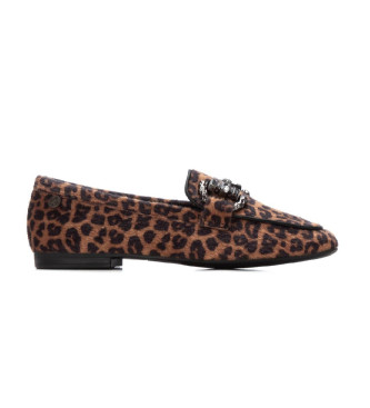 Xti para mujer. 14425001-LEOPARDO Mocasines 144250 marrón (36), Plano, Ninguno, Casual, Animal print, Clásico