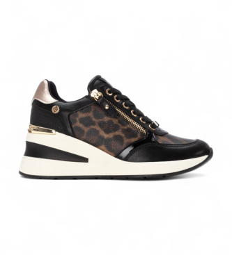 Xti para mujer. 14437801-LEOPARDO Zapatillas 144378 negro (41), 3 a 5cm, Cremallera, Casual, Animal print