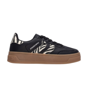 Xti para mujer. 14458502-CEBRA Zapatillas 144585 negro (40), Plano, Cordones, Casual, Animal print