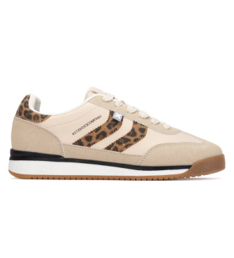 Xti para mujer. 14458705-LEOPARDO Zapatillas 144587 beige (39), Plano, Cordones, Casual