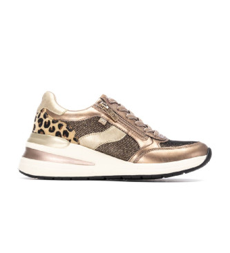 Xti para mujer. 14462902-BRONCE Zapatillas 144629 dorado (39), Plano, 1 a 3cm, Cremallera, Casual