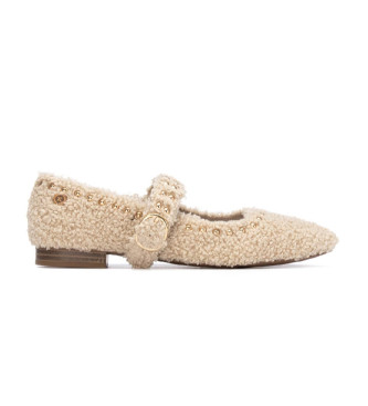 Xti para mujer. 14463501-BEIGE Bailarinas 144635 beige (40), Tela, Plano, 1 a 3cm, Hebilla, Casual, Clásico
