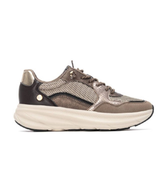 Xti para mujer. 14468601-BRONCE Zapatillas 144686 taupe (36), Dorado, 3 a 5cm, Cordones, Casual
