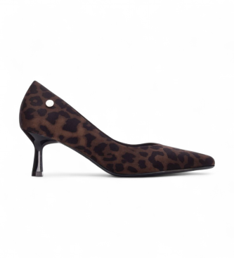 Xtivoor vrouwen. 14470401-LEOPARDO Schoenen 144704 bruin (38), Stof, 5 tot 8 cm, Geen, Casual, Feest, Dierenprint, Klassiek
