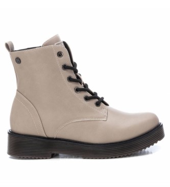 Xti för kvinnor. 130119 Ankelstövlar 130119 taupe (37), Beige, 3 till 5 cm, Nyckelband, Zip, Casual
