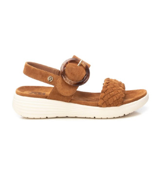 Xti para mujer. 13032404-CAMEL Sandalias 130324 marrón (38), Tela, 3 a 5cm, Hebilla, Casual