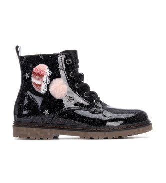 Xti Kidsvoor meisjes. 15138503-NEGRO Enkellaarsjes 151385 zwart (25), Plat, Ritssluiting, Casual, Lakleer, kinderkleding