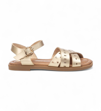 Xti Kids para mulher/menina. 15126202-ORO Sandálias 151262 douradas (31), Ouro, Plano, Fivela, Casual, moda infantil