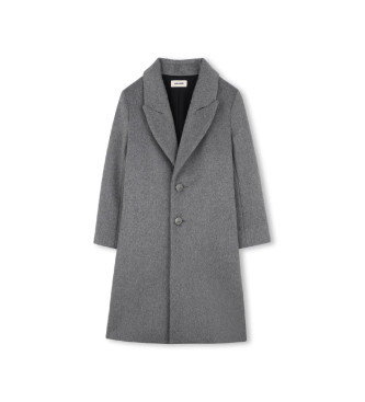 Zadig & Voltaire para niña. X60422 Abrigo Clásico gris (12Años= 150cm), Casual, Algodón, moda infantil