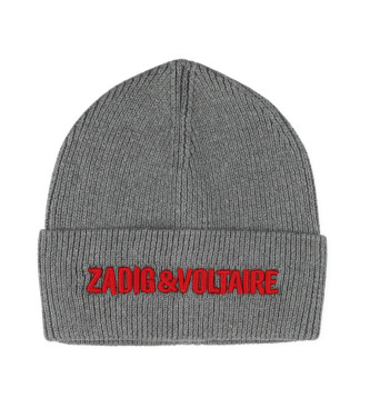Zadig & Voltaire para niña. X60278 Gorro de canalé gris (54cm), Casual, Algodón, moda infantil, Zadig & Voltaire outlet 2024.