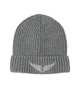 Zadig & Voltaire para niña. X60257 Gorro Fancy Rib gris (54cm), Casual, Algodón, moda infantil, Zadig & Voltaire outlet 2024.