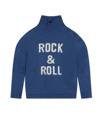Zadig & Voltaire para niña. X60210 Jersey Cuello Cisne azul (14Años= 162cm), Casual, Lana, moda infantil, Zadig & Voltaire outlet 2024.
