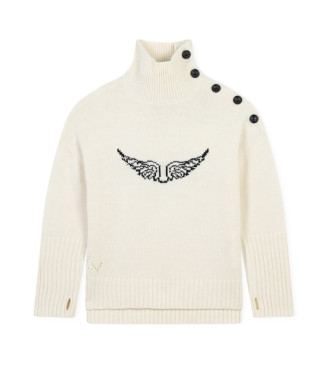 Zadig & Voltaire para niña. X60210 Jersey Cuello Cisne blanco crudo (12Años= 150cm), Casual, Lana, moda infantil, Zadig & Voltaire outlet 20