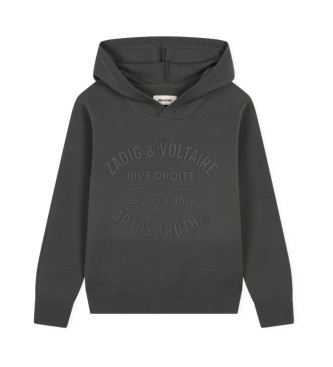 Zadig & Voltaire para niña. X60169 Sudadera Con Capucha gris (16Años= 174cm), Casual, Viscosa, moda infantil, Zadig & Voltaire outlet 2024.