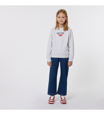 Zadig & Voltaire unisex para niños. X60154 Sudadera de algodón gris claro (8Años= 126cm), Casual, moda infantil, Zadig & Voltaire outlet 202