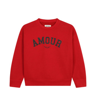 Zadig & Voltaire para niña. X60222 Sudadera de algodón rojo (12Años= 150cm), Casual, moda infantil, Zadig & Voltaire outlet 2024.