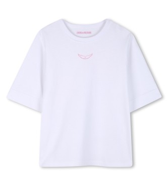 Zadig & Voltaire para niña. X60534 Camiseta Lisa blanco (14años= 156/162cm), Casual, Algodón, Manga corta, moda infantil