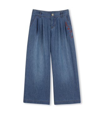 Zadig & Voltaire para niña. X60627 Pantalón Ancho azul (10años= 138cm), Casual, Algodón, moda infantil