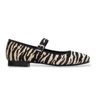Carmela para mujer. 16256106-CEBRA Bailarinas 162561 negro (36), 1 a 3cm, Hebilla, Casual, Animal print