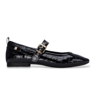 Carmela para mujer. 16256201-NEGRO Bailarinas de Piel 162562 negro (36), 1 a 3cm, Hebilla, Casual, Clásico, Charol