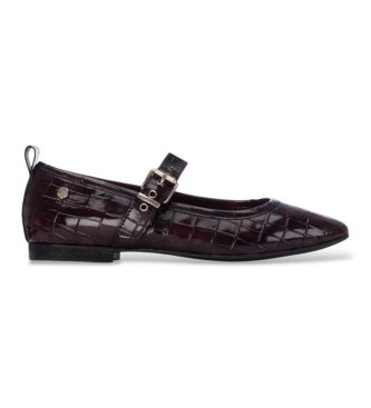 Carmela para mujer. 16256204-BURDEOS Bailarinas de Piel 162562 granate (36), 1 a 3cm, Hebilla, Casual, Clásico, Charol