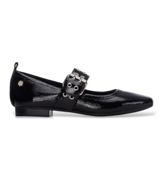 Carmela para mujer. 16414402-NEGRO Bailarinas de Piel 164144 negro (36), Plano, Hebilla, Casual, Clásico, Charol